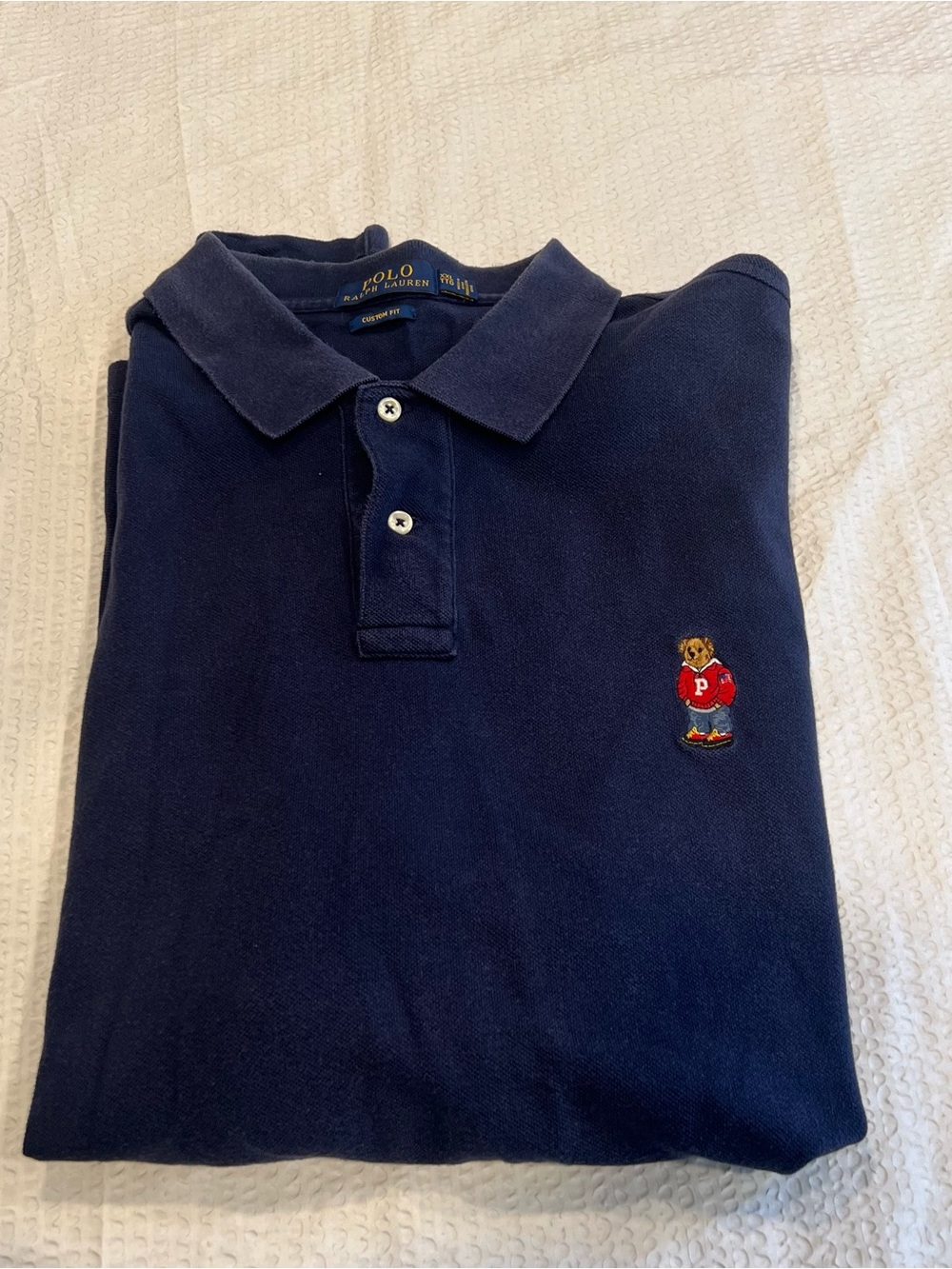 Polo Ralph Lauren navy blue polo bear embroidered XXL men